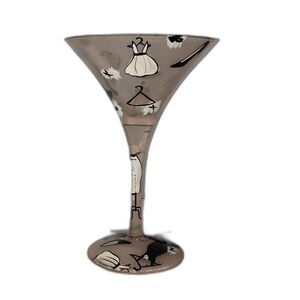 LOLITA Glamour-Tini Hand Painted Frosted Martini Glass with Box